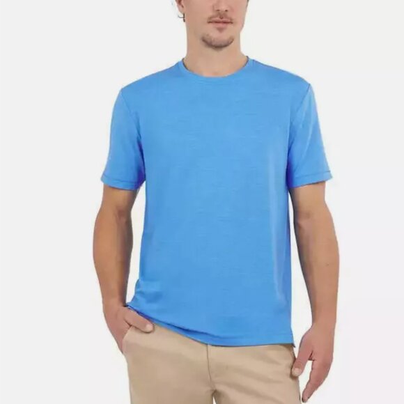 Lands' End Men's Classic Fit 4-Way Stretch Tee, Blue M - Picture 1 of 3